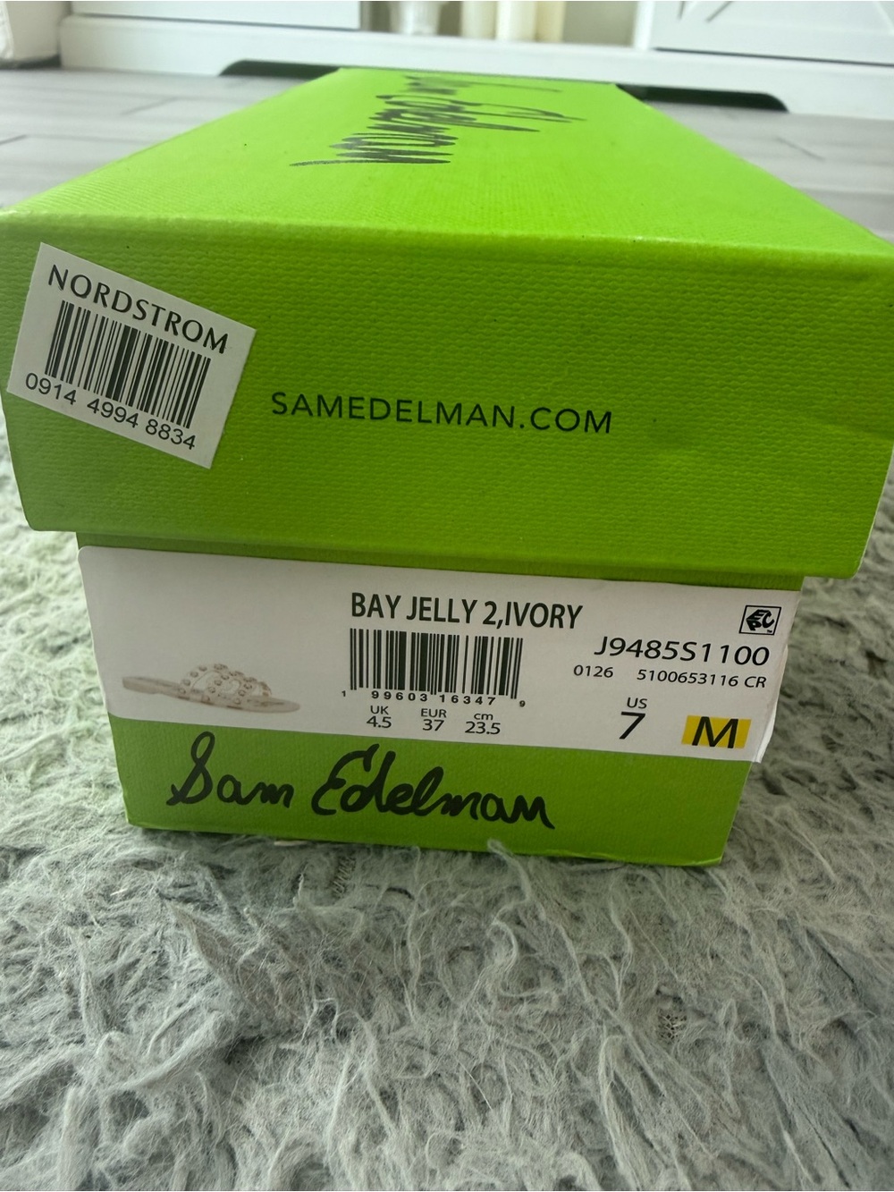 Sam Edelman Jelly Embellished Slide Sandals – Ivory – Size 7 - Picture 3 of 3